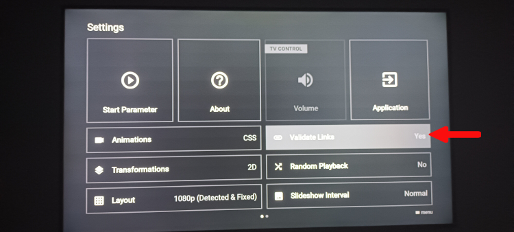 Settings → Validate Links → No